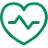Icon of a heart with pulse line