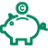 Retirement Savings Icon Icon of a piggy bank with coin being added
